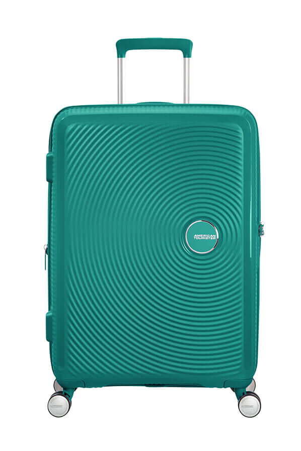 SoundBox Walizka Średnia | American Tourister Soundbox Spinner TSA Expandable 67cm  Forest Green