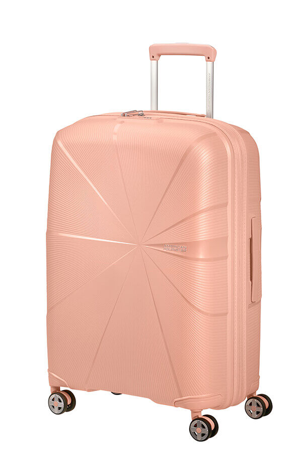 American Tourister StarVibe Spinner Expandable TSA 67cm  Metallic Peach