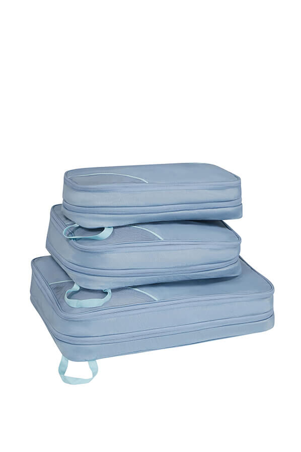 Packing Cubes Zestaw 3 organizer&oacute;w do pakowania | American Tourister American Tourist. Ta Packing Cubes S/M/L  Stone Blue/Blue