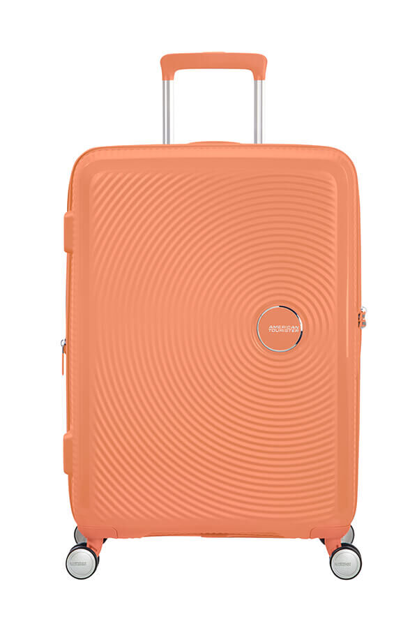 SoundBox Walizka Średnia | American Tourister Soundbox Spinner TSA Expandable 67cm  Cantaloupe