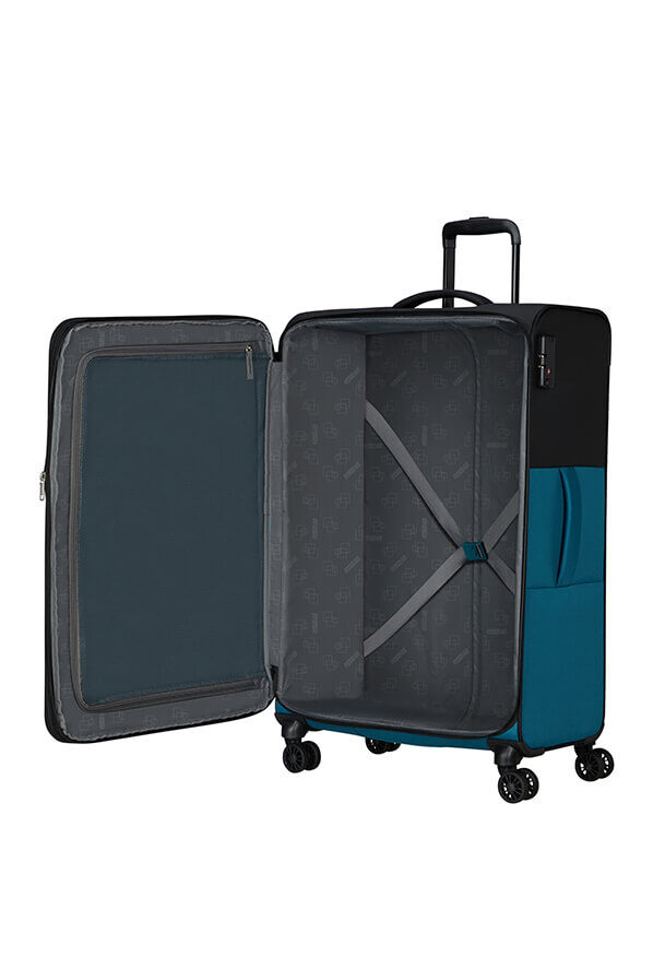American Tourister Daring Dash Spinner Expandable TSA L  Czarny/Niebieski