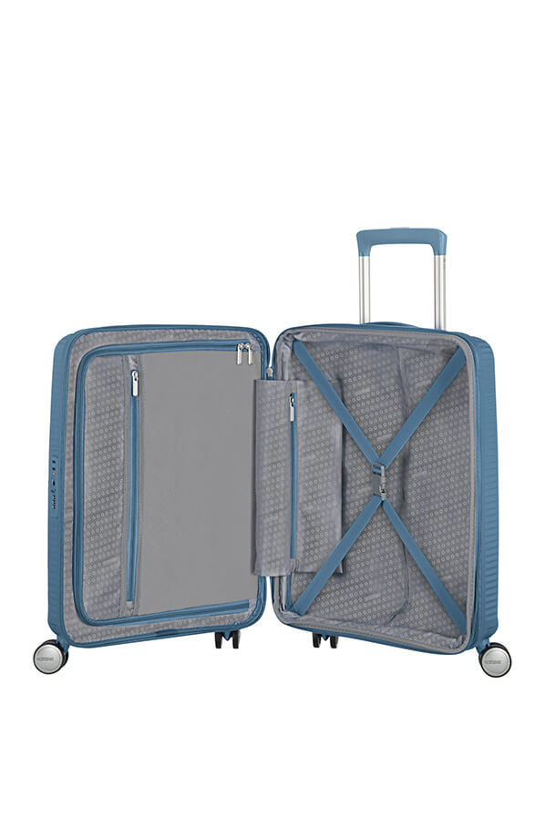 American Tourister Soundbox Spinner Expandable 55cm  Stone Blue