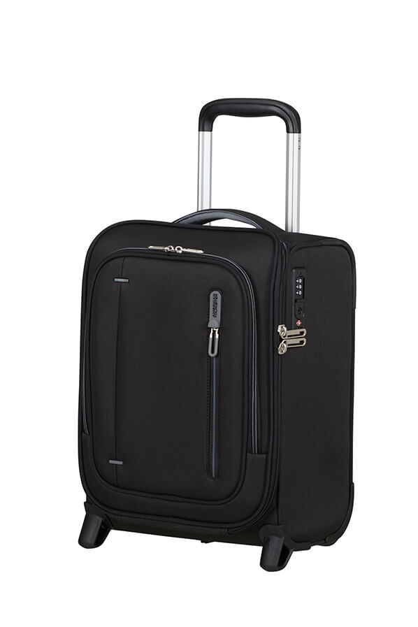 Cloudrider Walizka na 2 kołach S/M | American Tourister Cloudrider Upright Underseater Tsa  Jet Black