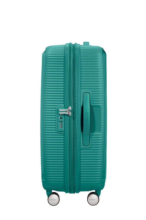 SoundBox Walizka Średnia | American Tourister Soundbox Spinner TSA Expandable 67cm  Forest Green