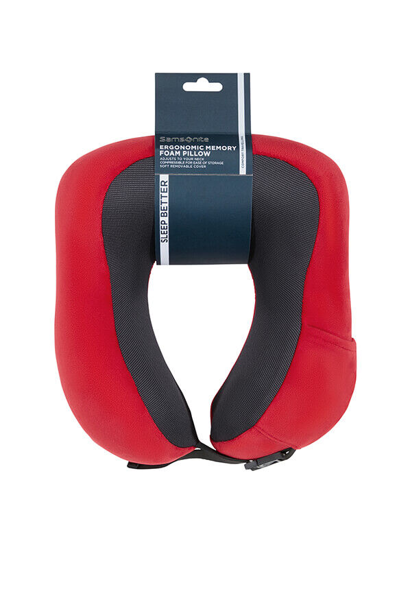 Samsonite Ta Revolution Ergonomic Memory Foam Pillow  Czerwony