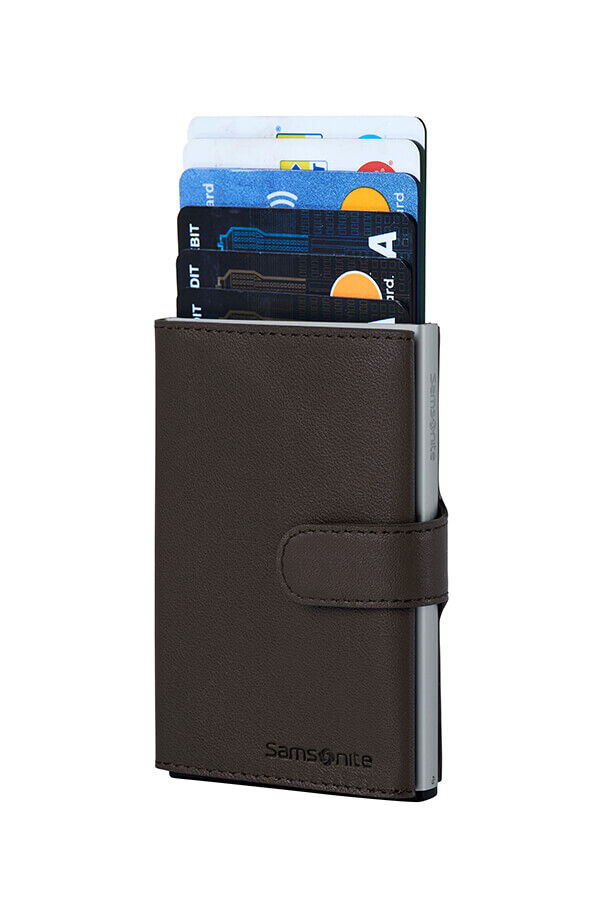 Samsonite Alu Fit 202 - Slide-up Wallet  Ciemnobrązowy