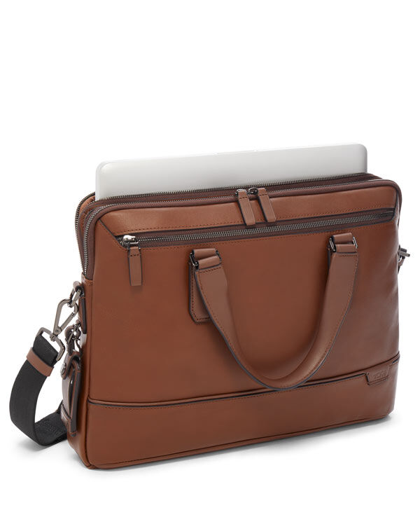 TUMI Harrison SYCAMORE SLIM BRIEF Cognac