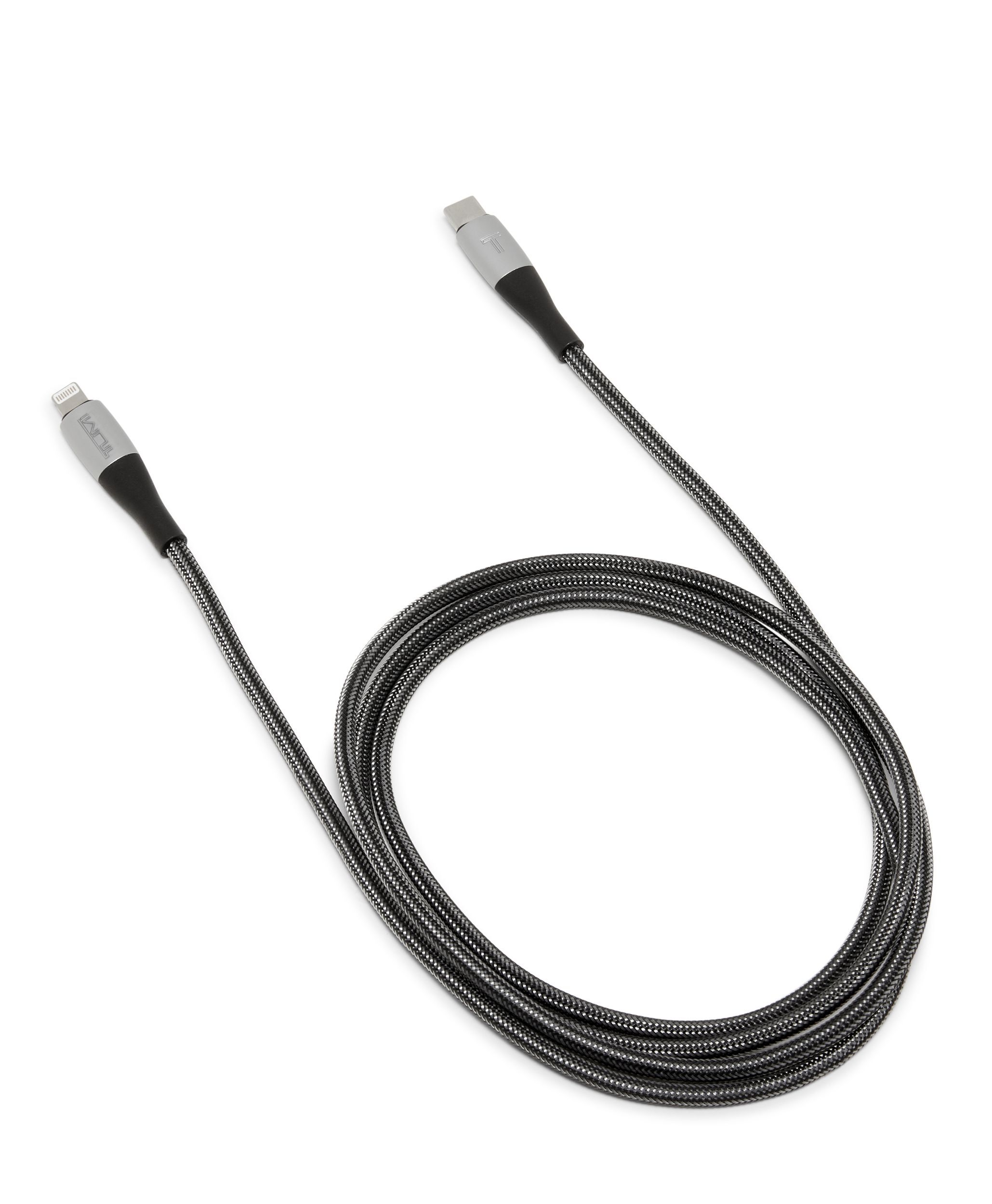 TUMI Mobile Accessory USB-C-LIGHTNING CABLE  Black Silver
